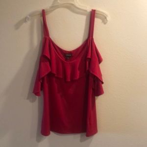 Hot pink ruffled tank